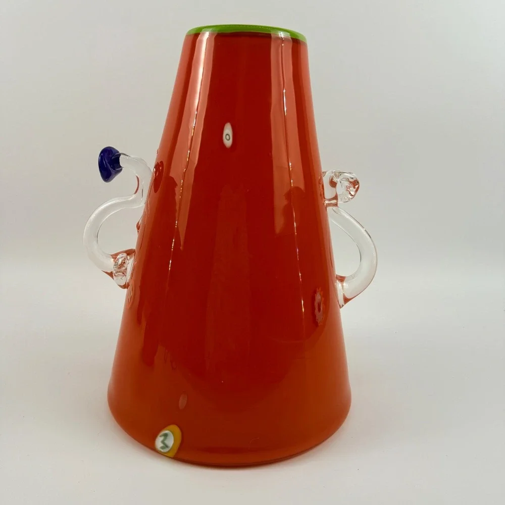 Mitchell Gaudet‎ Studio Inferno Art Glass Vase Signed 1997 Memphis Hand Blown